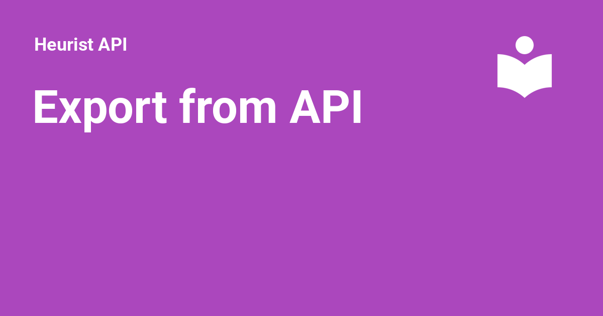 Export from API - Heurist API